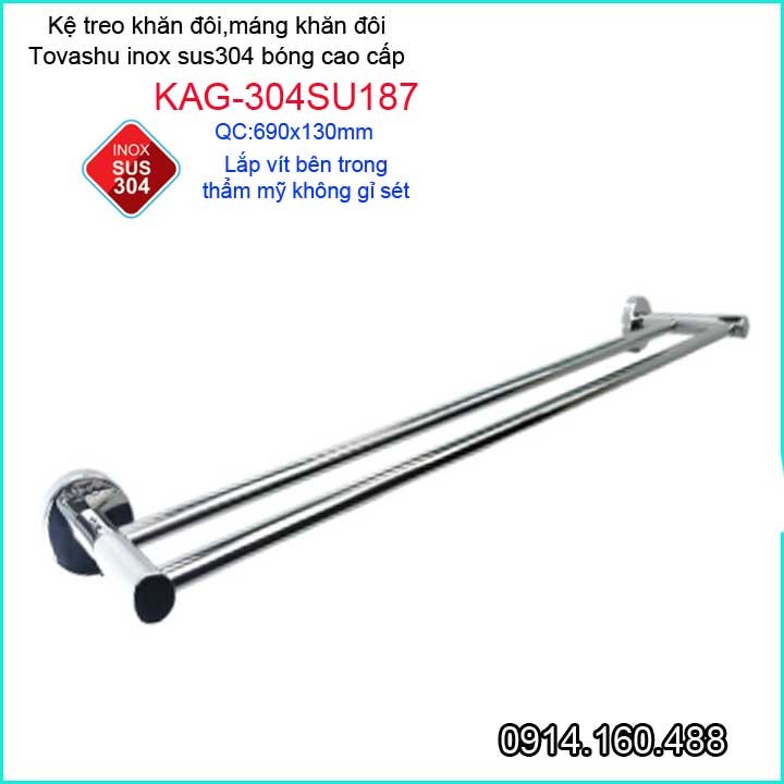 Giá treo khăn inox Tovashu KAG-304SU187