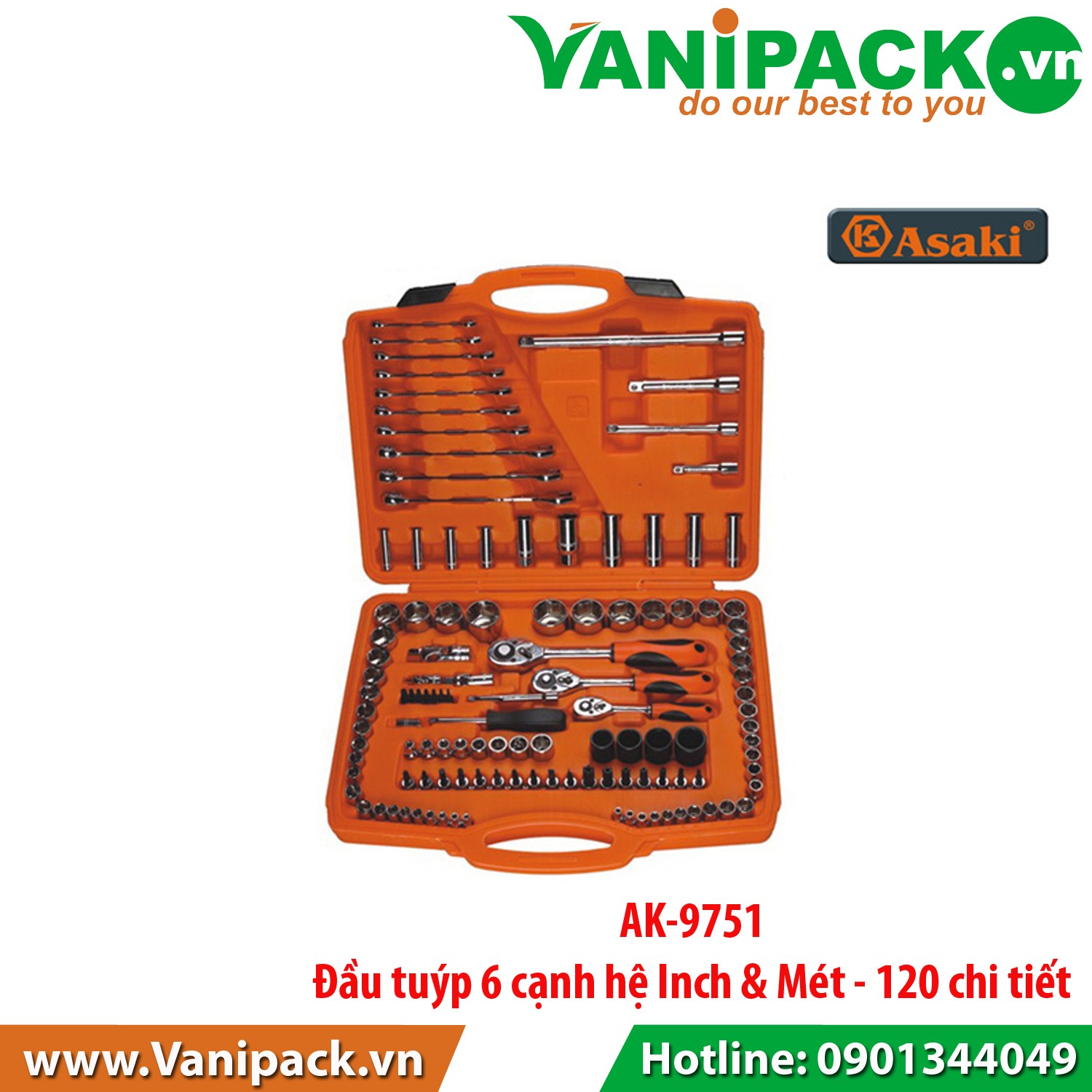 BỘ TUÝP 120 CHI TIẾT ASAKI AK-9751