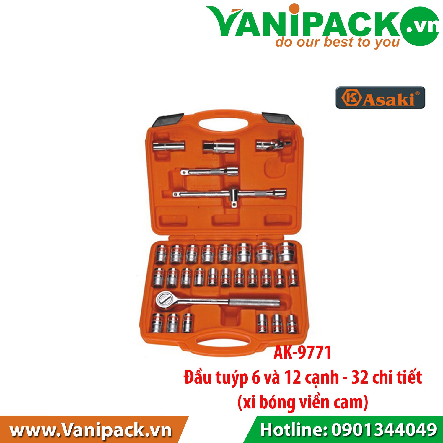 BỘ DỤNG CỤ THÁO VÍT ASAKI 32 CHI TIẾT AK-9771