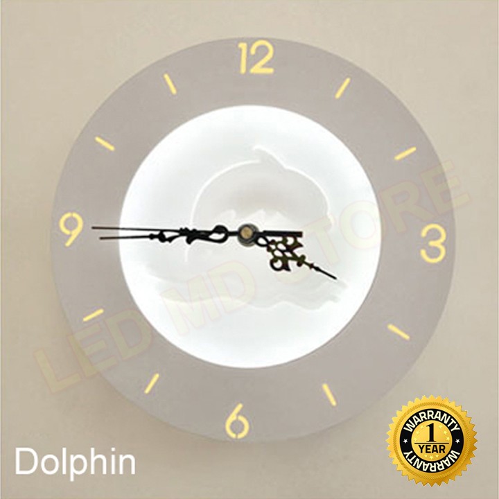Đồng hồ đèn led cá heo (Mã SP: Đồng hồ DH005)