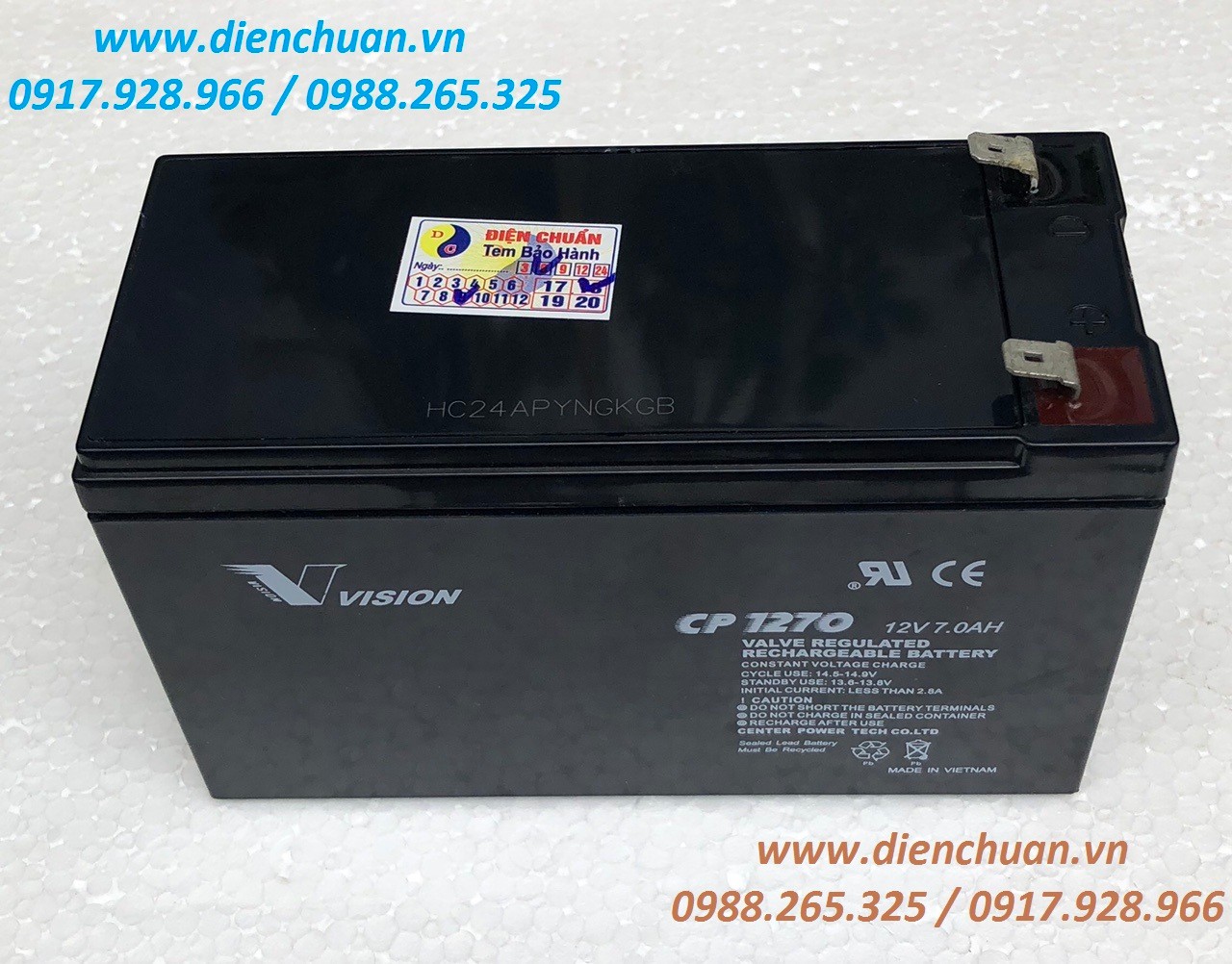 Ắc quy vision 12v 7ah cp1270