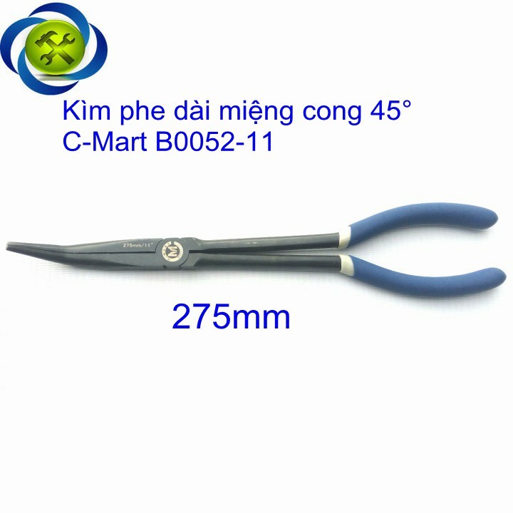 Kìm phe dài miệng cong 45 độ c-mart b0052-11 275mm
