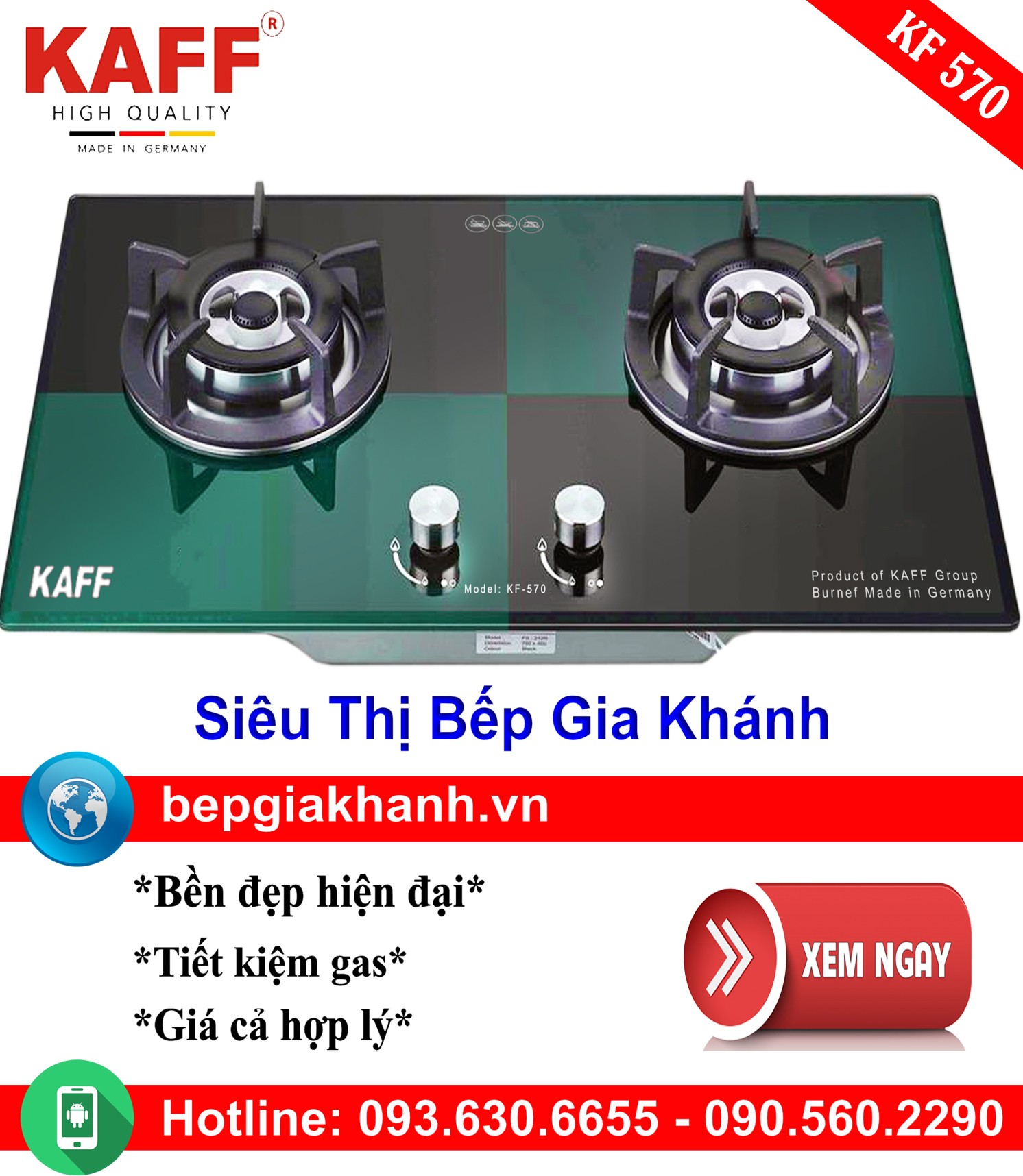 Bếp ga âm Kaff KF-570