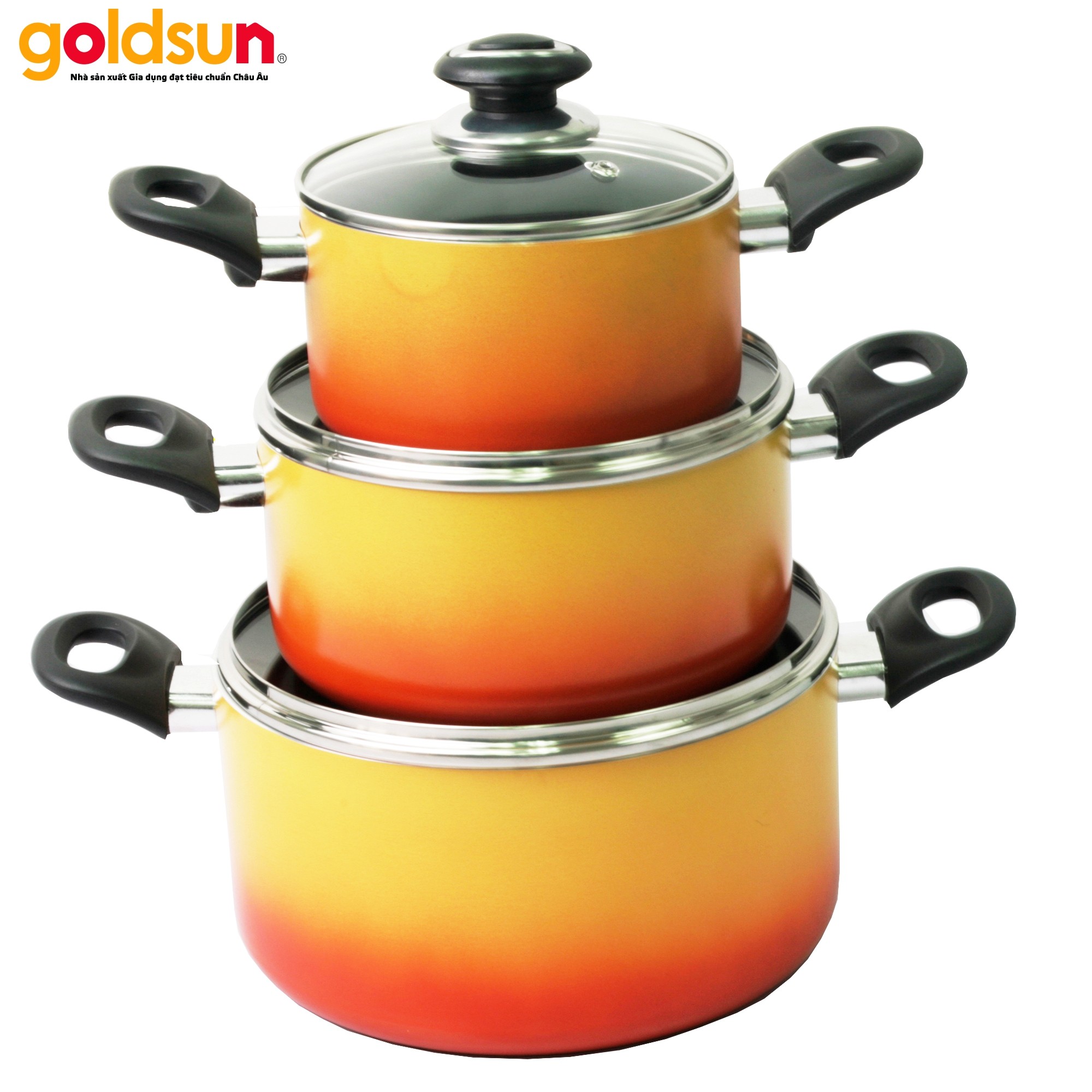 Bộ nồi nhôm chống dính sắc màu Goldsun AE17-3206AG-IH
