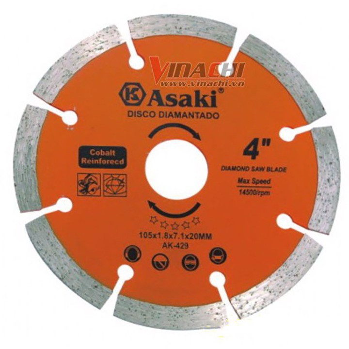 Đĩa cắt gạch khô cao cấp Asaki AK-0429 (Φ105 x 20mm)