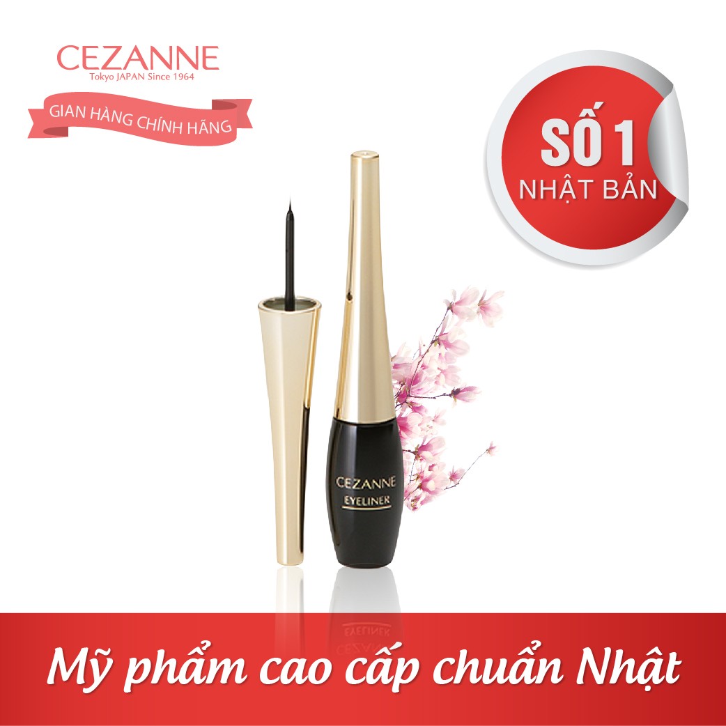 Bút kẻ mắt sợi mảnh Cezanne Long Fit Liner Thick Brown màu nâu