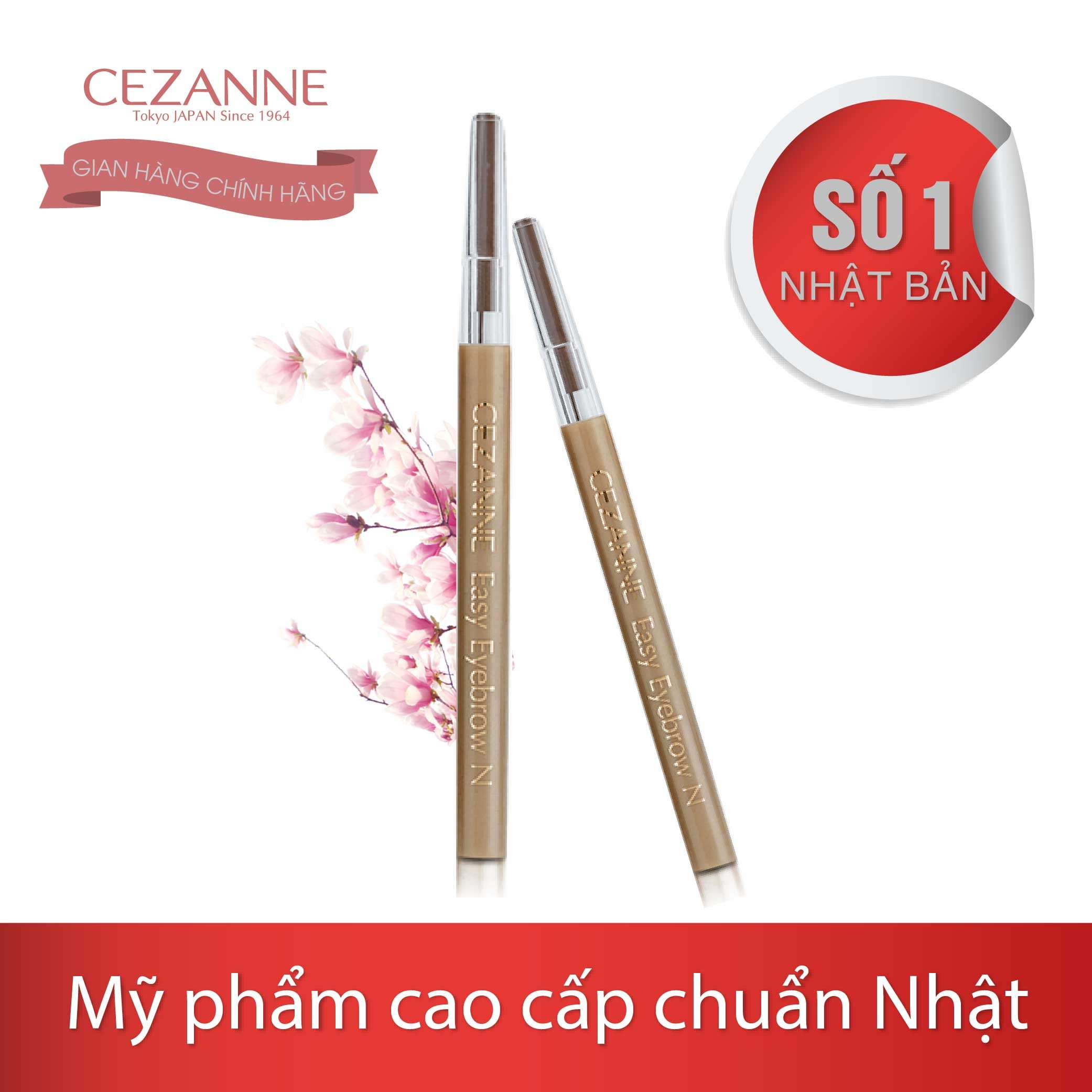 Bút kẻ lông mày Cezanne Easy Eyebrow N 02 tông nâu 0,13g