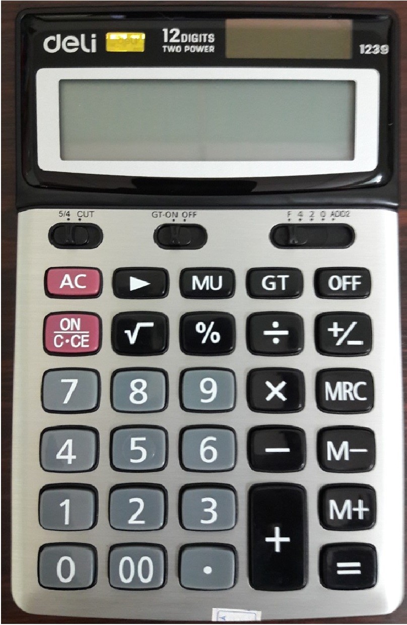 Máy tính 12 số deli 1239