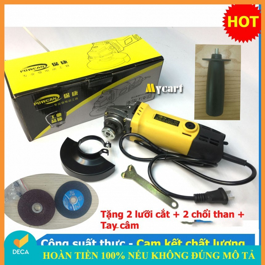 Máy mài góc, máy cắt cầm tay Powcan Full đồ- Hàng Trung Ương