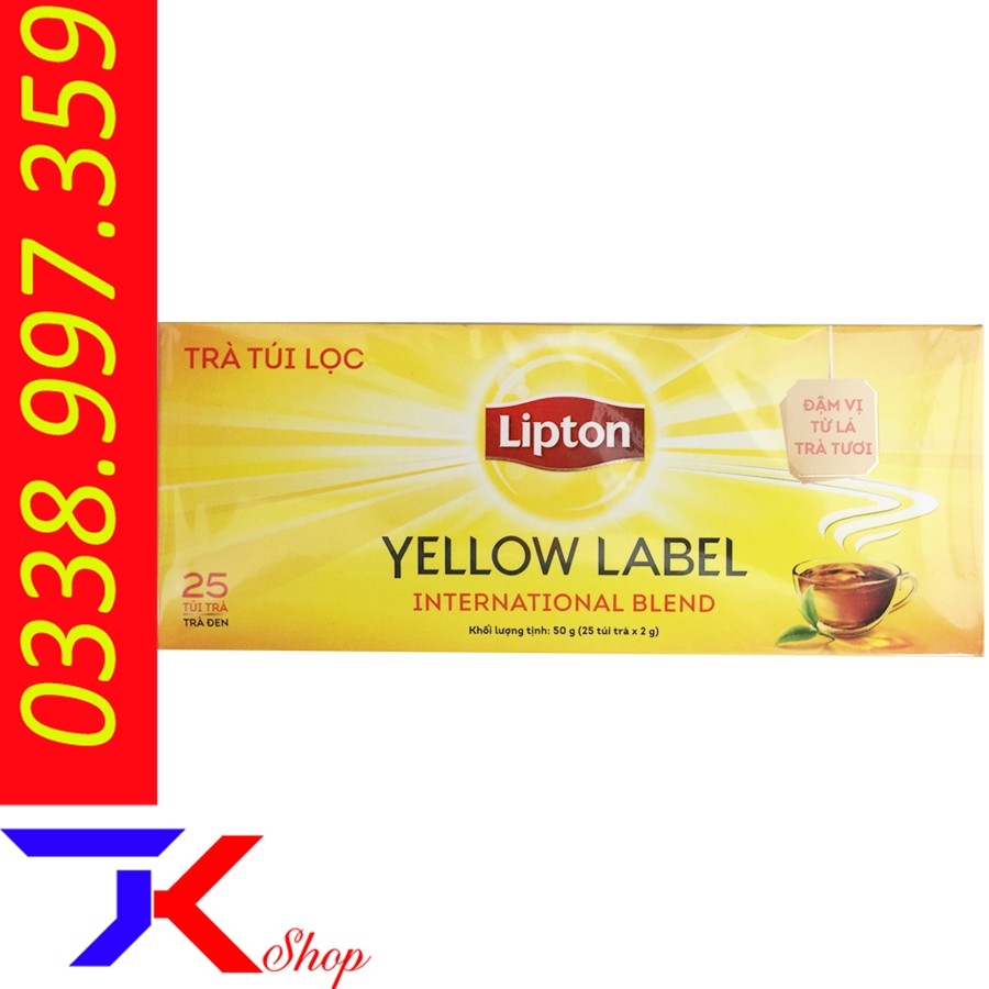 Trà đen Lipton nhãn vàng - 50g (2 gói x 25 túi)