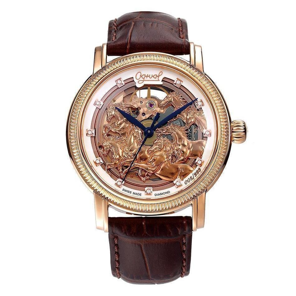 Đồng hồ nam dây da Ogival OG358-88AGR-GL