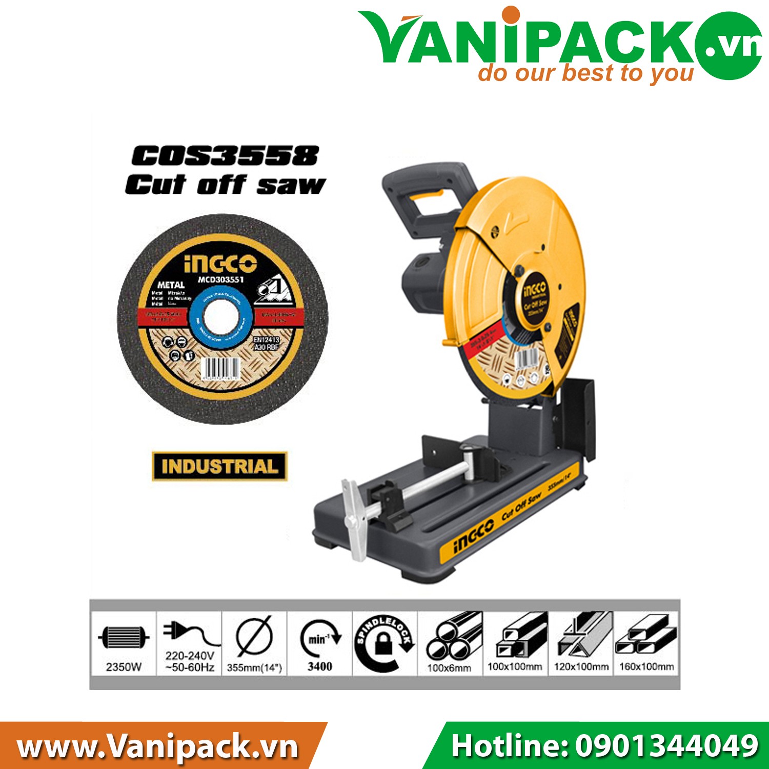 Máy cắt sắt Ingco COS3558 (2350W - Φ355mm)