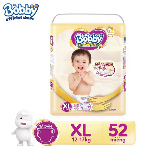 Tã dán Bobby Extra Soft Dry size XL - 52 miếng