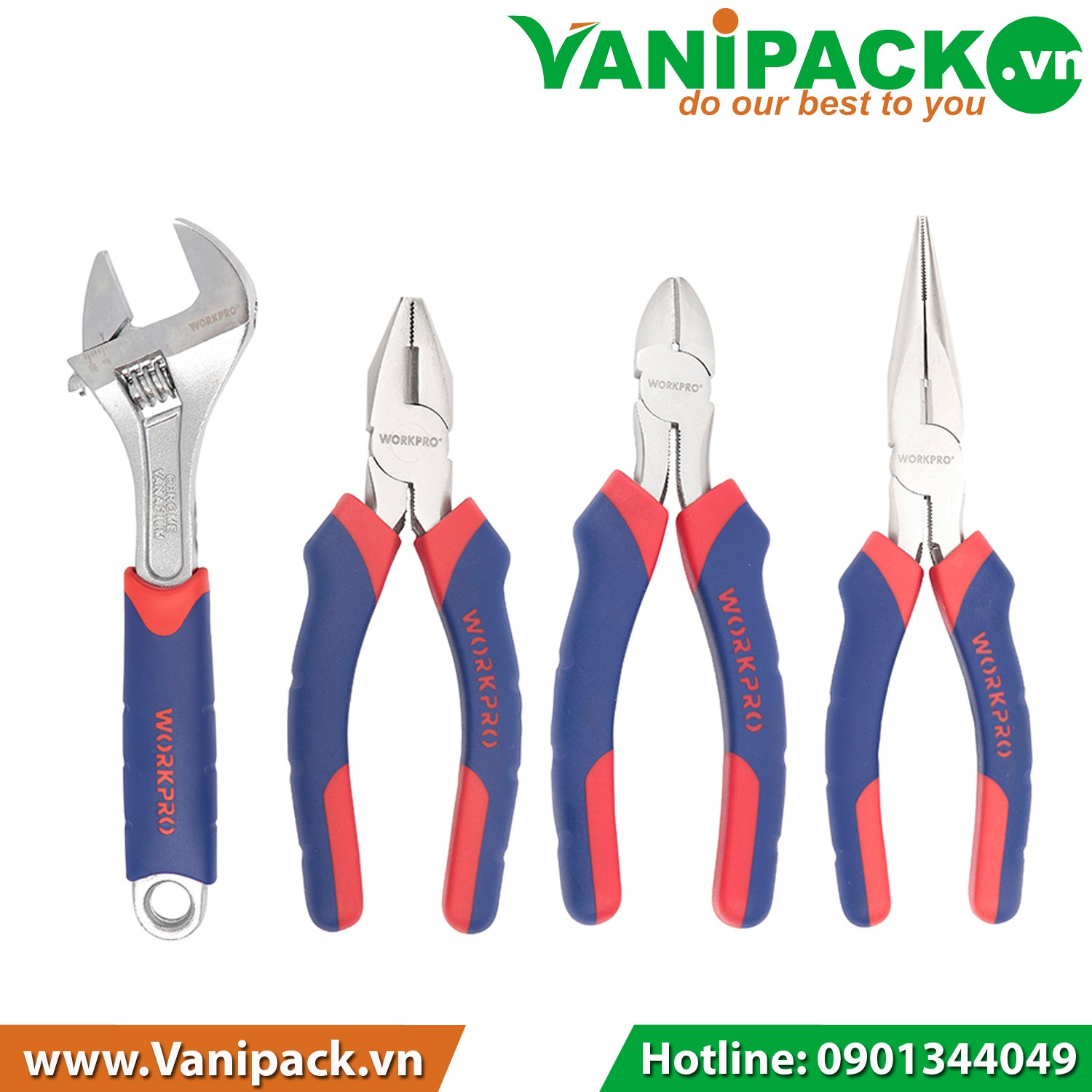 BỘ KÌM VÀ MỎ LẾT 4 CHI TIẾT WORKPRO W001301