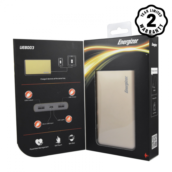 Pin sạc dự phòng Li-Po 2 cổng Energizer UE8003 8000mAh