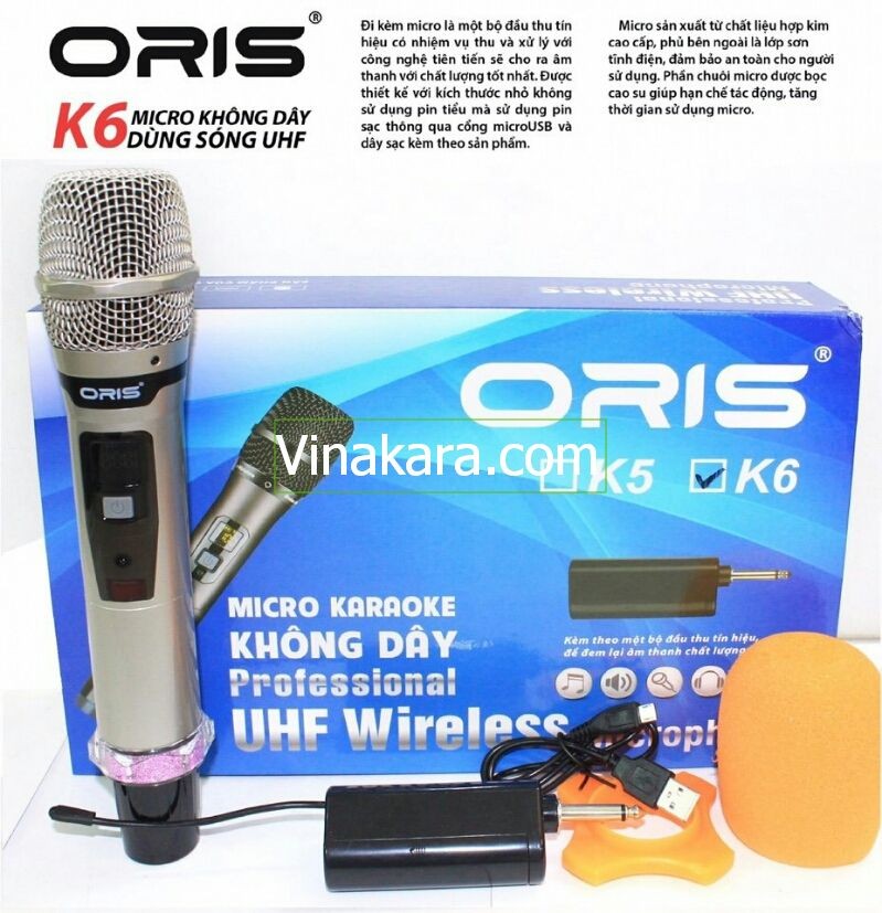 Micro không dây cho loa kéo Oris K6