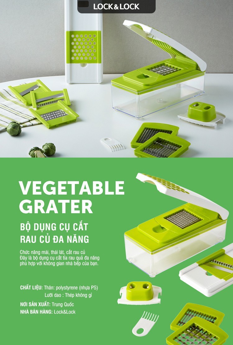 Bộ dụng cụ cắt gọt rau củ quả đa năng Lock&lock CKS105