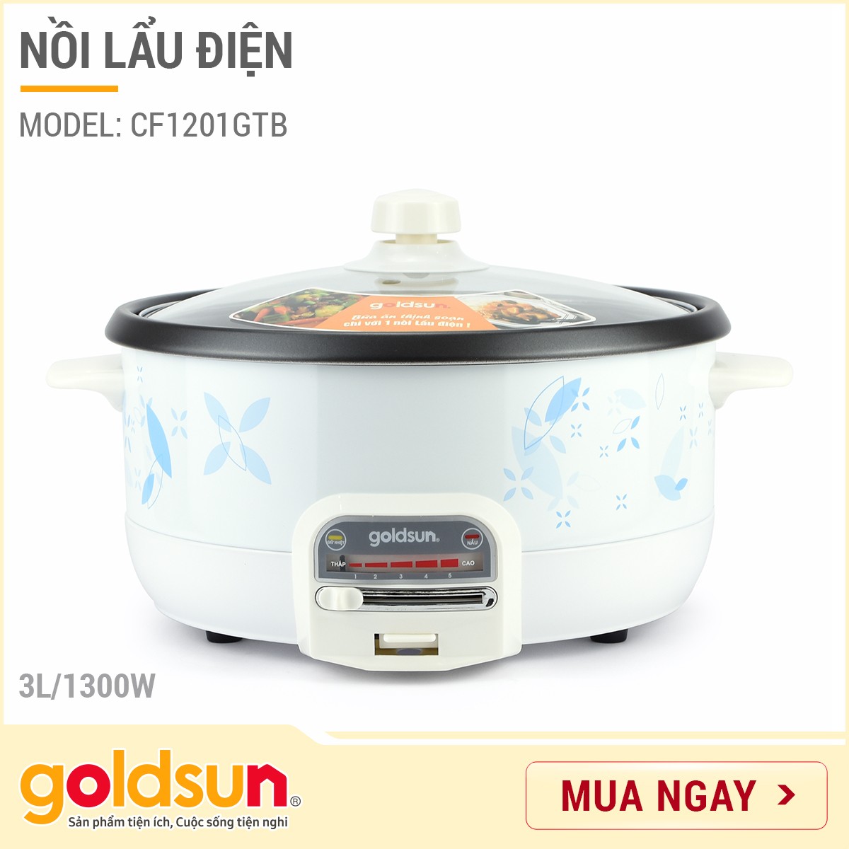 Nồi lẩu điện Goldsun CF1201GTB