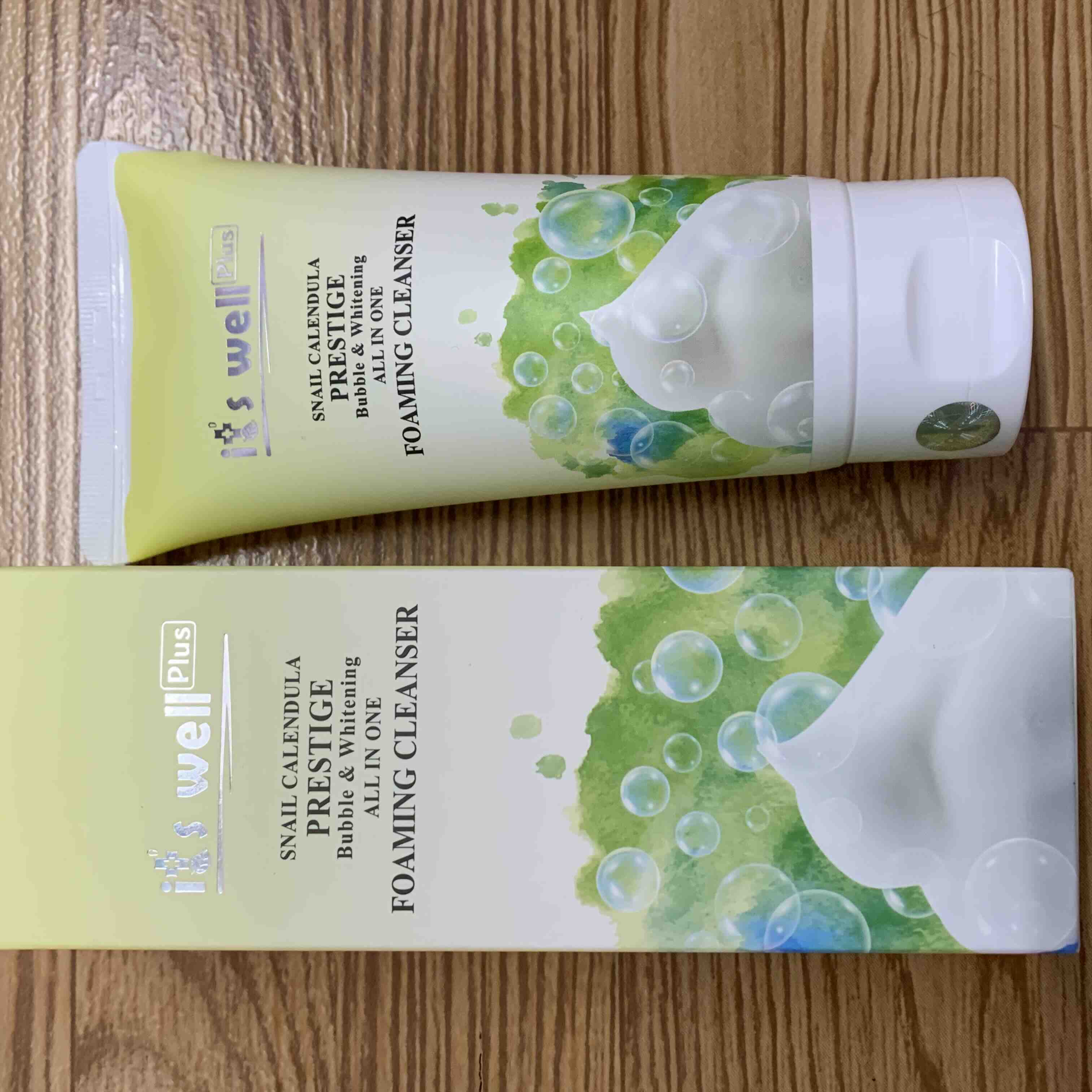 Sữa rửa mặt tạo bọt & dưỡng trắng da Snail Calendula Prestige Bubble & Whitening All In One Foaming Cleanser 150ml