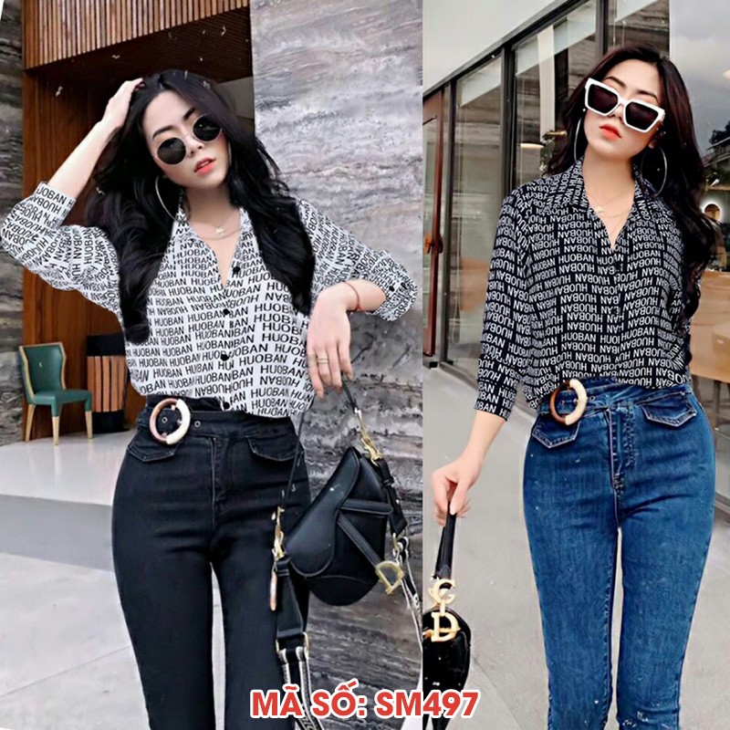 Áo sơ mi tay dài họa tiết Titishop SM497