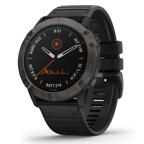 Đồng hồ thông minh Garmin Fenix 6X Titanium Carbon Gray - Titanium Band