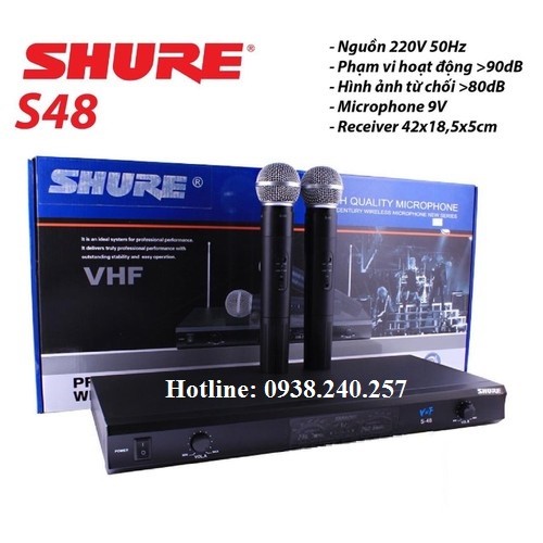 Micro karaoke không dây Shure VHF-S48