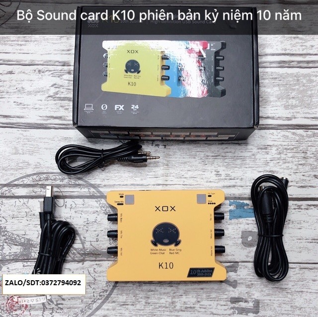 Mới bộ sound card k10 2020 phiên bản kỷ niệm 10 năm hãng ra dòng xox bản tiếng anh đã kèm dây live stream (Mã SP: 3254)