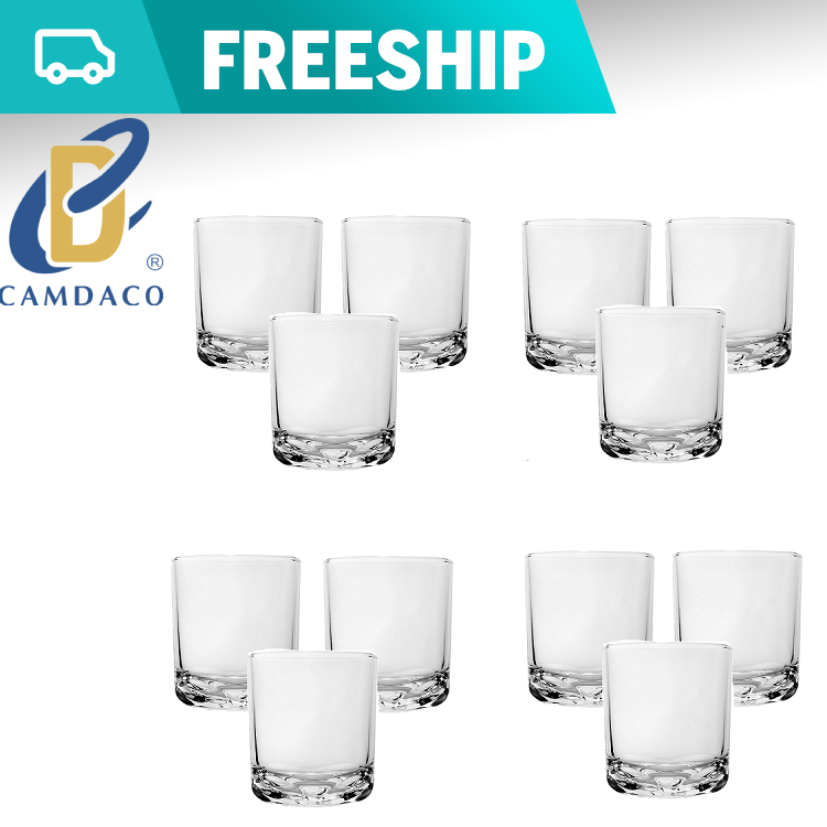 BỘ LY THỦY TINH BẦU LÙN GÓC CẨM ĐẠT 225ML