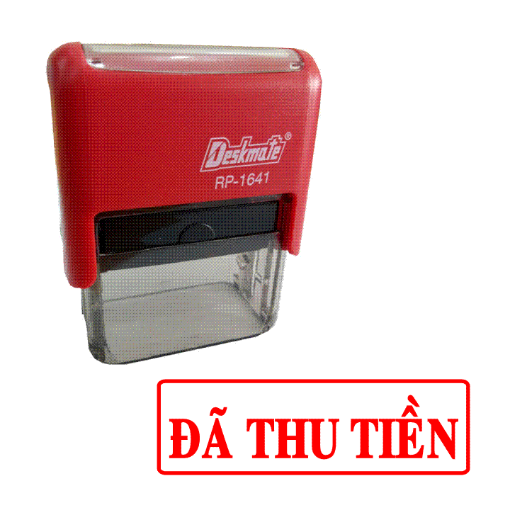 Con dấu liền mực đã thu tiền, mực đỏ