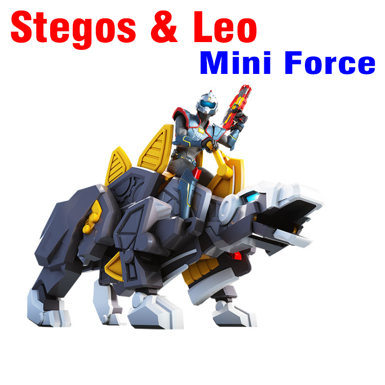 Đồ chơi mô hình mini force khủng long stegos băng giá và siêu nhân leo thiên tài 304007
