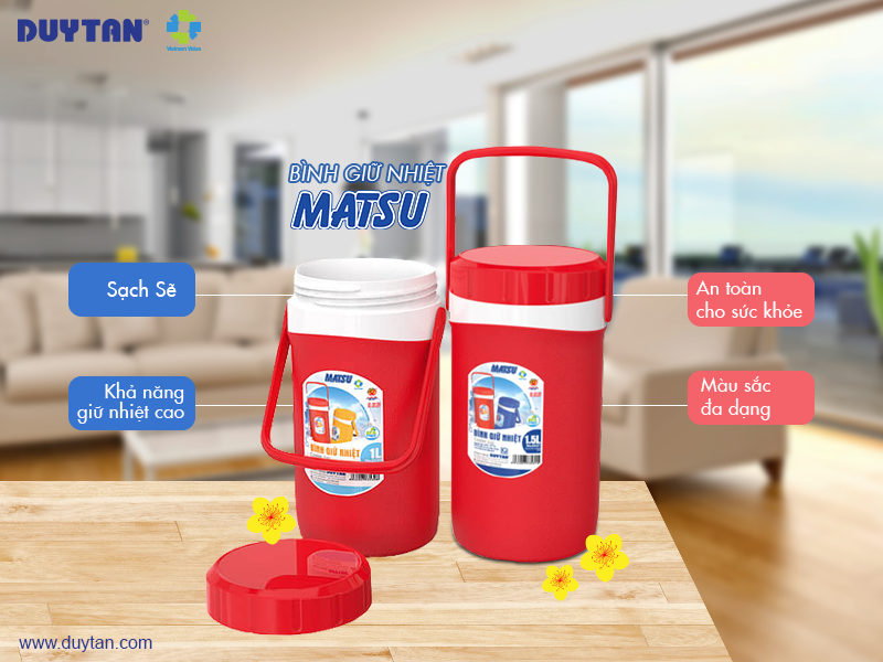Bình giữ nhiệt cao cấp Duy Tân Matsu 1,5L