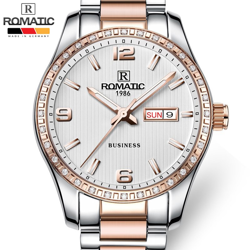 Đồng hồ Nam ROMATIC KETAGI GERMANY , Dây Thép DEMI Sang Trọng, Chống Nước Tốt (Mã SP: romatic_8852_trangdemi)