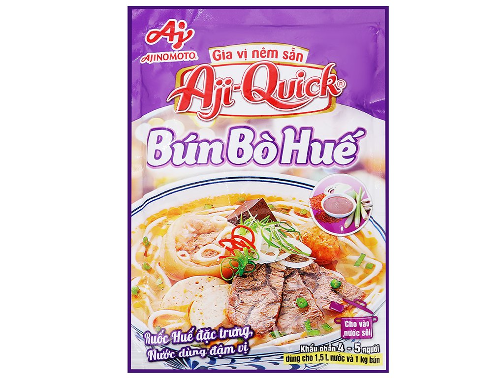 Gia vị nấu bún bò Aji Quick 59g (Mã SP: 8935039514162)