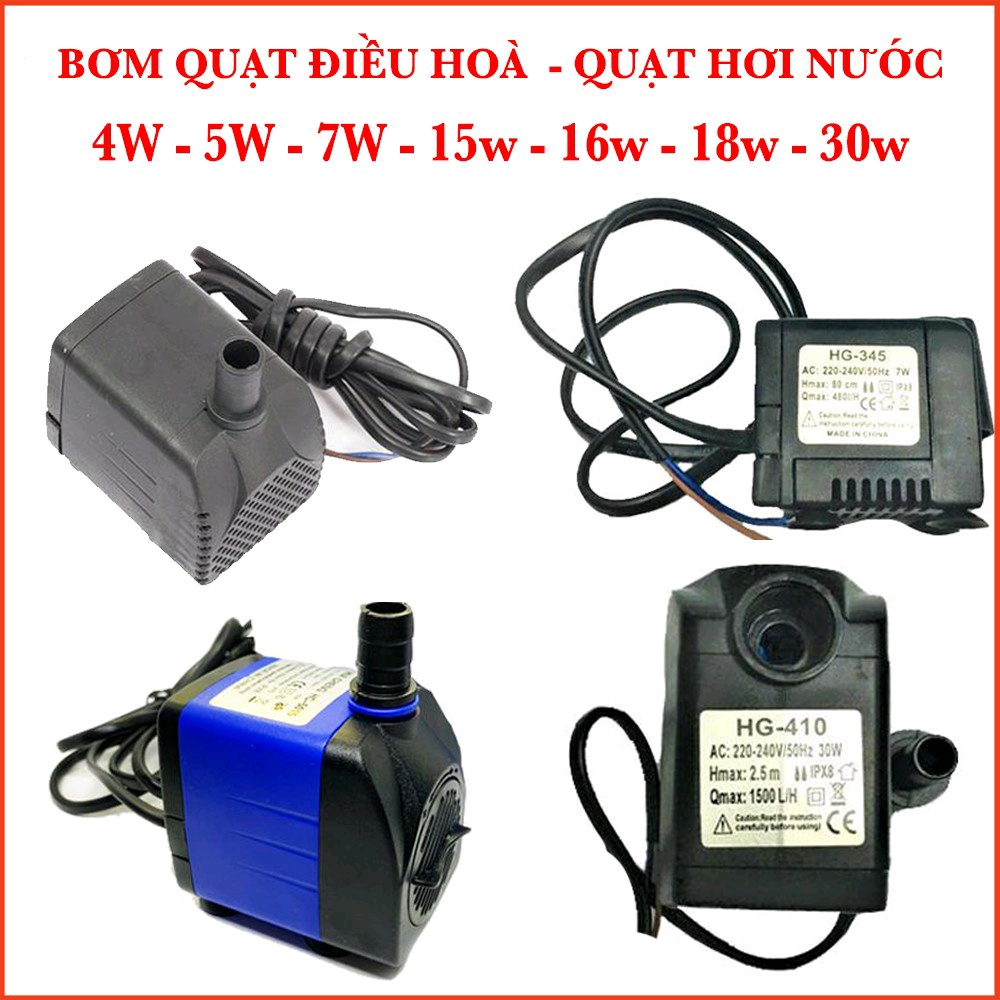 Bơm chìm mini 8w - 220V quạt điều hoà hơi nước - bể cá thủy cảnh, hòn non bộ, thác nước, máy lạnh quạt cây (Mã SP: 4235_67573835)