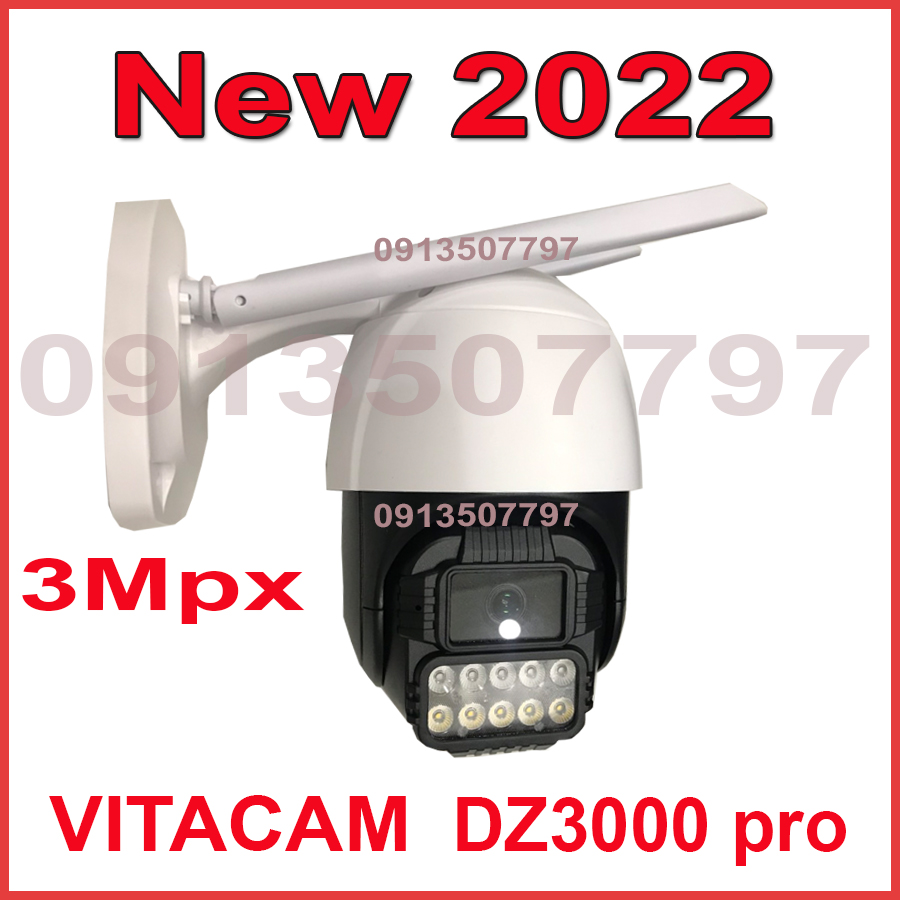 Camera ngoài trời vitacam dz3000 pro ptz xoay 355 độ, 3.0 mpx 1296p ultra hd hình ảnh siêu nét