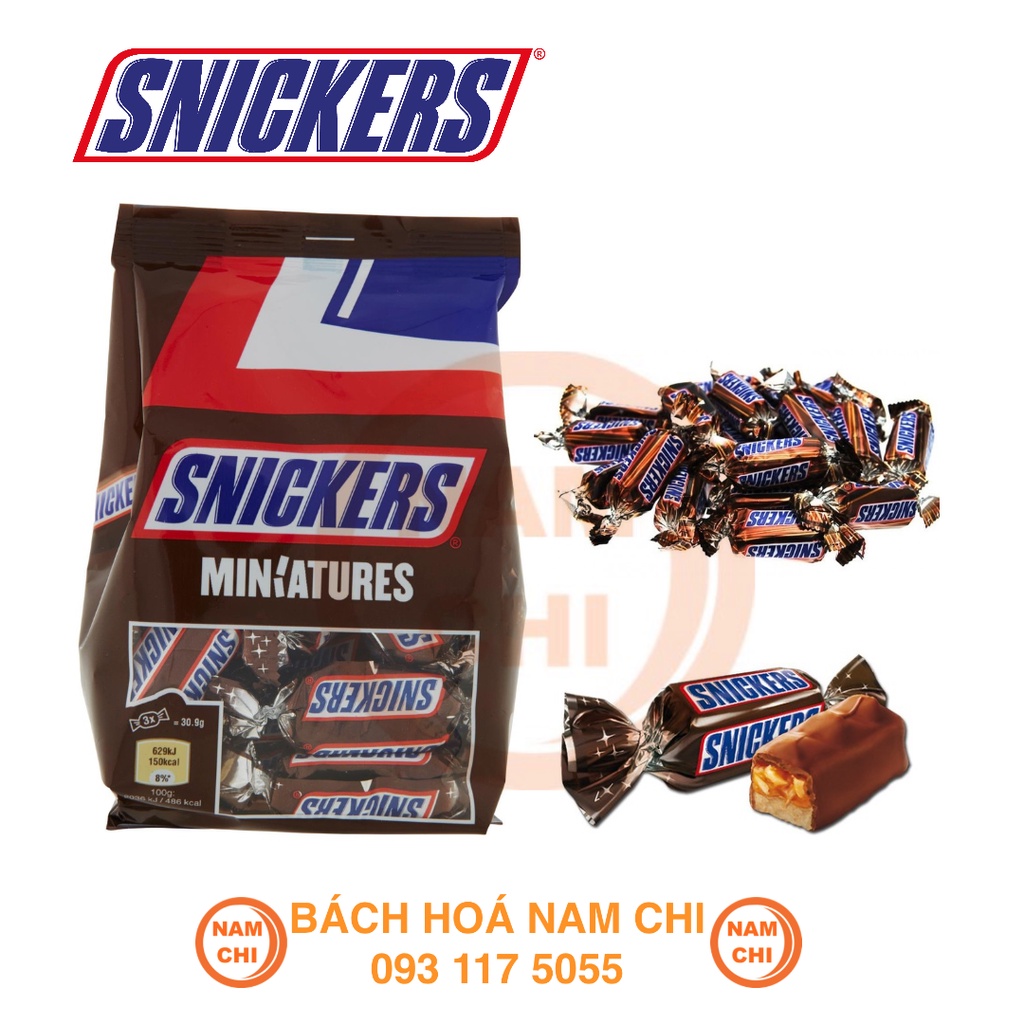 [GÓI 150G] Socola Snickers Miniatures Nhân Caramel Đậu Phộng Thơm Béo - Đức (Mã SP: 5000159491938)