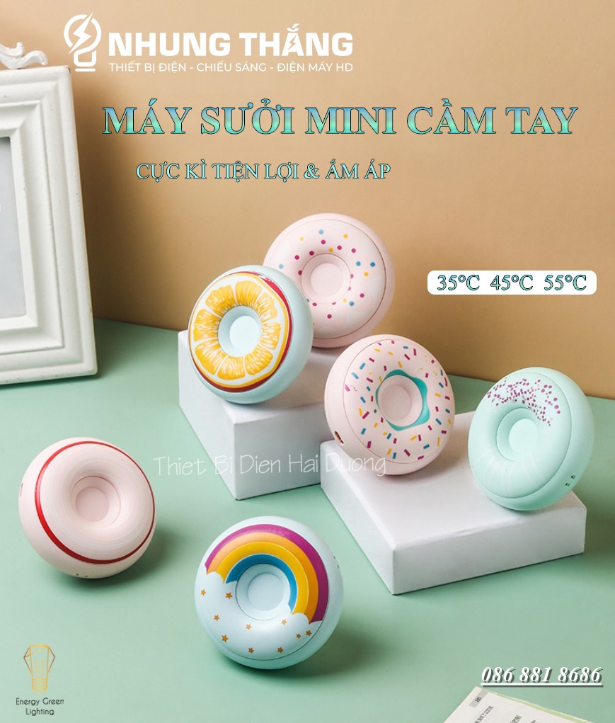 Máy Sưởi Ấm Mini Cầm Tay Đa Chức Năng - Quạt Sưởi Ấm Mini Thông Minh Nhỏ Gọn Bỏ Túi - Nhiều Màu Sắc Dễ Thương - Có Video (Mã SP: Sưởi Tay)