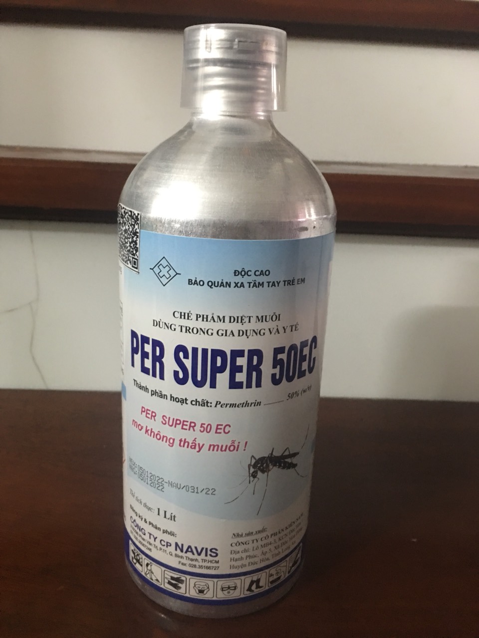 Per super 50EC - diệt muỗi, ruồi, kiến, gián, ruồi vàng, rầy, rệp,... chai nhôm (1 lít/chai) (Mã SP: Per xanh)