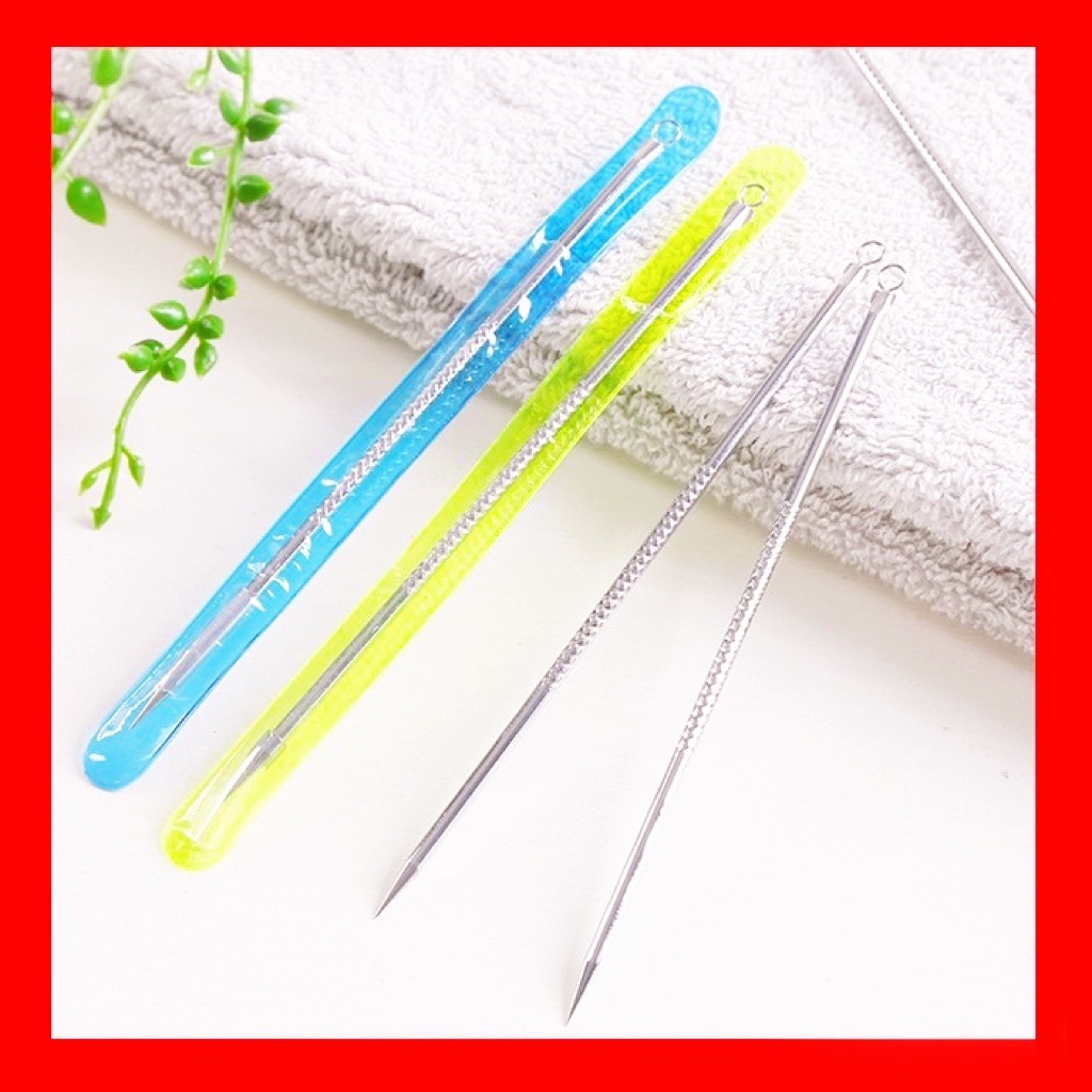 Cây Nặn Mụn 2 Đầu, Que Nặn Mụn Cao Cấp Inox Hàng Chuẩn Loại 1 Dài 12cm Có Bao Kèm Theo (Mã SP: 4075_94400312)