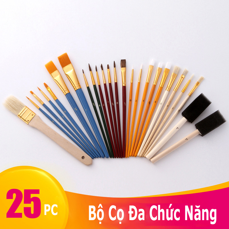 Bộ Cọ Vẽ Đa Chức Năng 25 Chiếc Sử Dụng Vẽ Sơn Dầu Màu Nước Acrilic Cao Cấp , Zhuting Painting Brush Set , Bộ Công Cụ Vẽ Tranh Nghệ Thuật Chuyên Nghiệp (Mã SP: 1910136522-1655129451551-0)