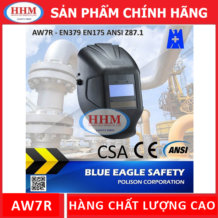 Mặt nạ hàn tự động Blue Eagle AW7R dùng pin sạc