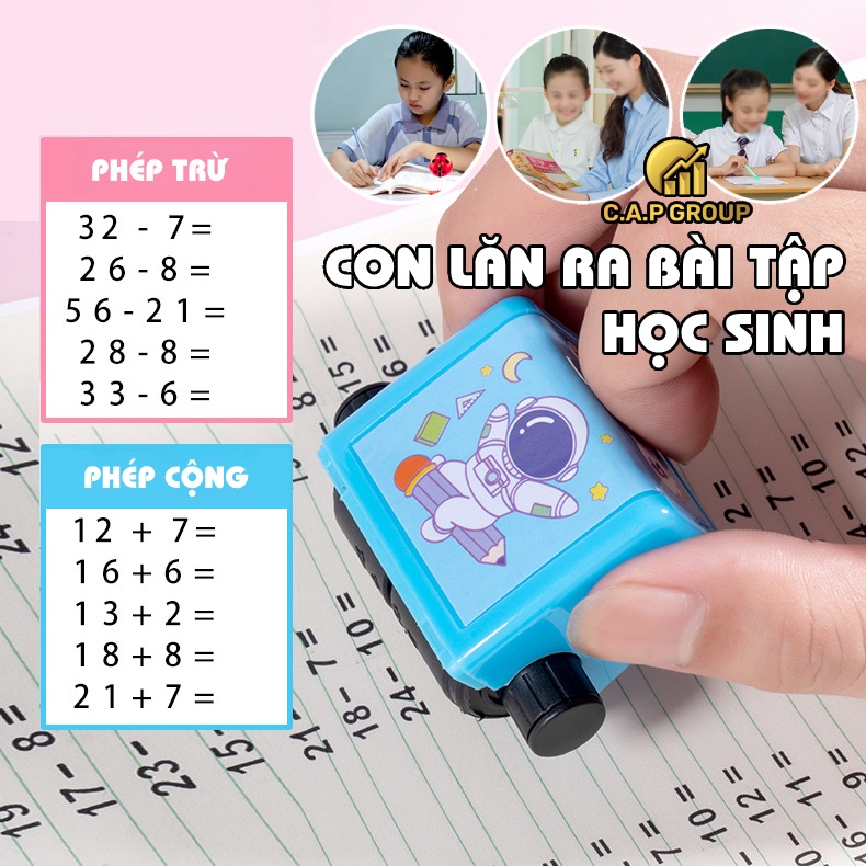 Máy in con lăn tạo phép tính cộng trừ cho bé học Toán ra bài tập cho học sinh trong phạm vi 100 (Mã SP: 1470_96412837)