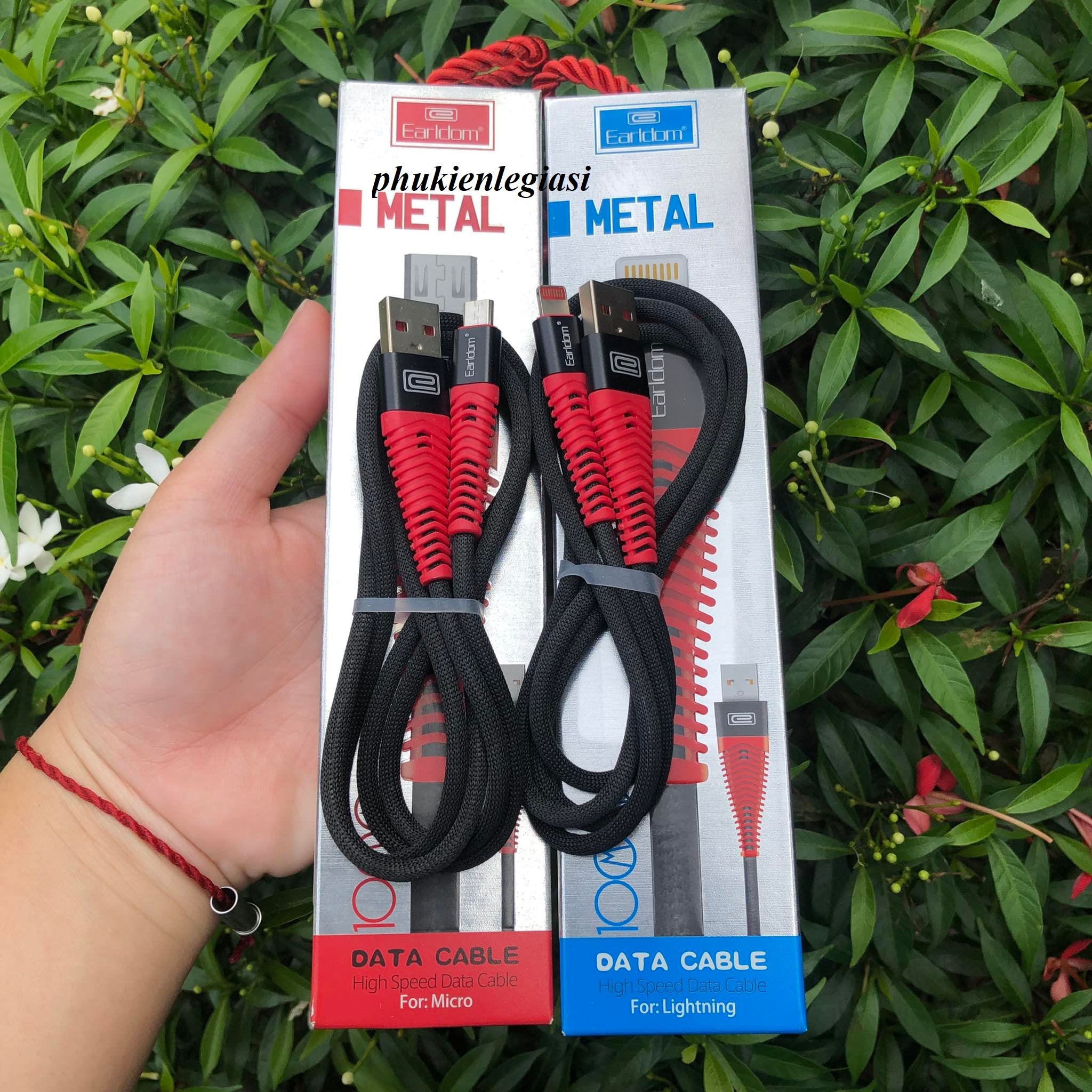 Cáp sạc iphone micro usb dây dù chống gãy earldom ec060