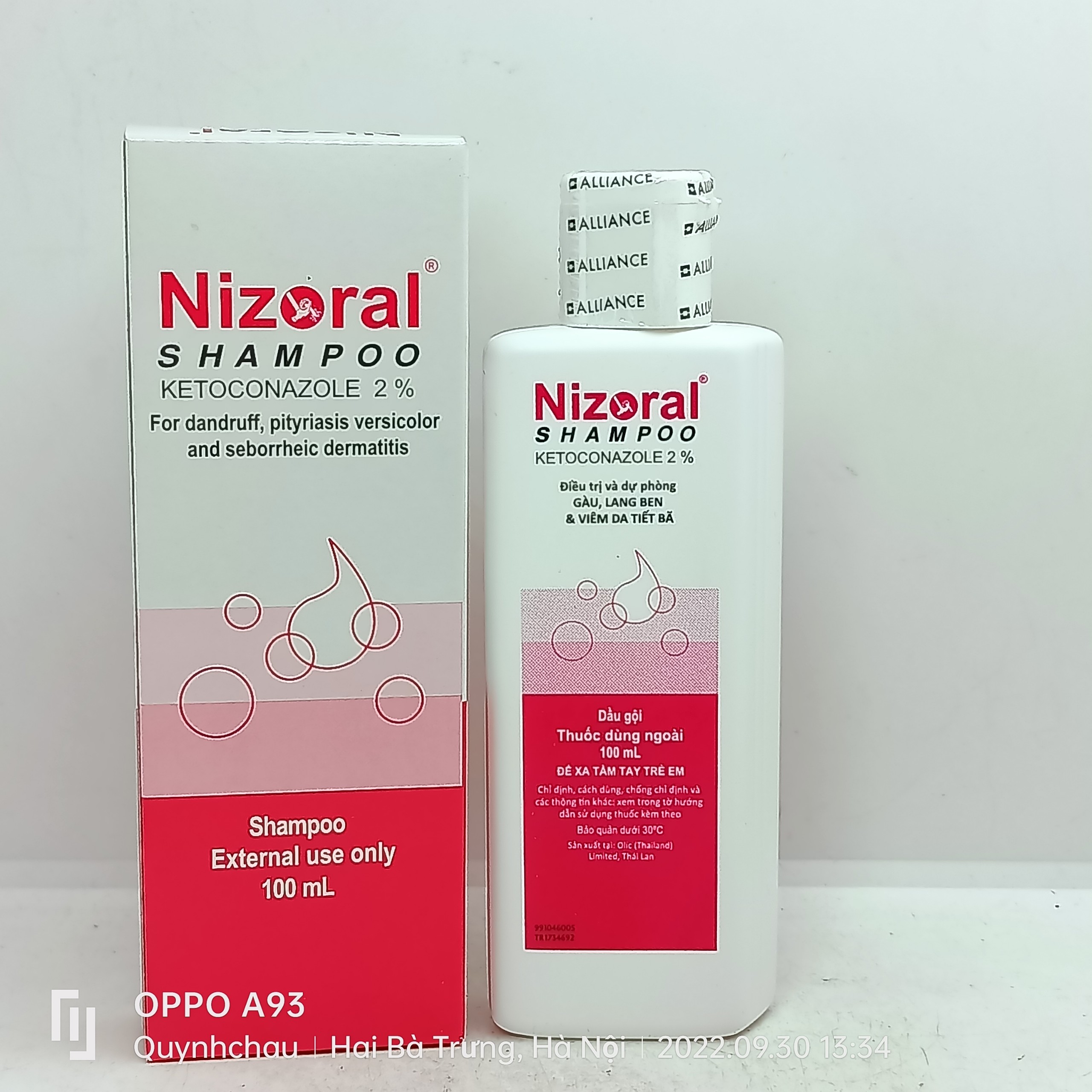 DẦU GỘI SẠCH GÀU NIZORAL 100ML HÀNG THÁI LAN NHẬP KHẨU CHÍNH HÃNG (Mã SP: PVN3631)