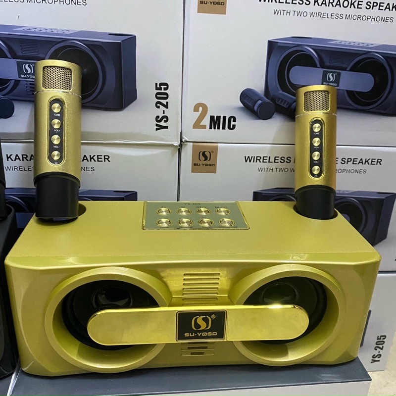 Loa Karaoke YS-205 kèm 2 Micro Không Dây âm thanh hay- hiện đại,thiết kế nhỏ gọn (Mã SP: phukien26)