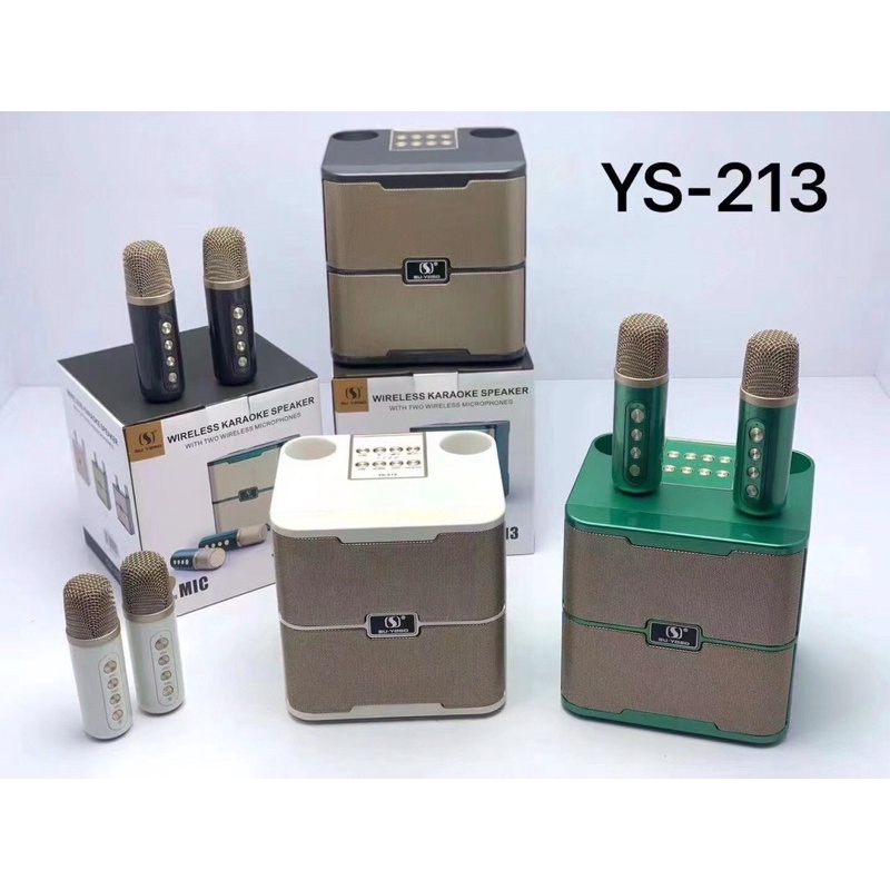 Loa Karaoke Bluetooth YS 213 kèm 2 micro không dây, Bảo Hành 12 Tháng (Mã SP: phukien23)
