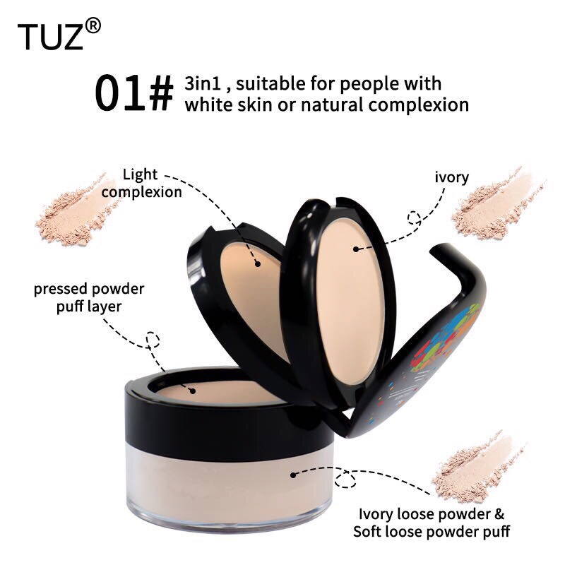 [ 3in1 ] Phấn Nền Phủ Che Khuyết Điểm Tuz (Mã SP: QC PHẤN TUZ 3IN1)