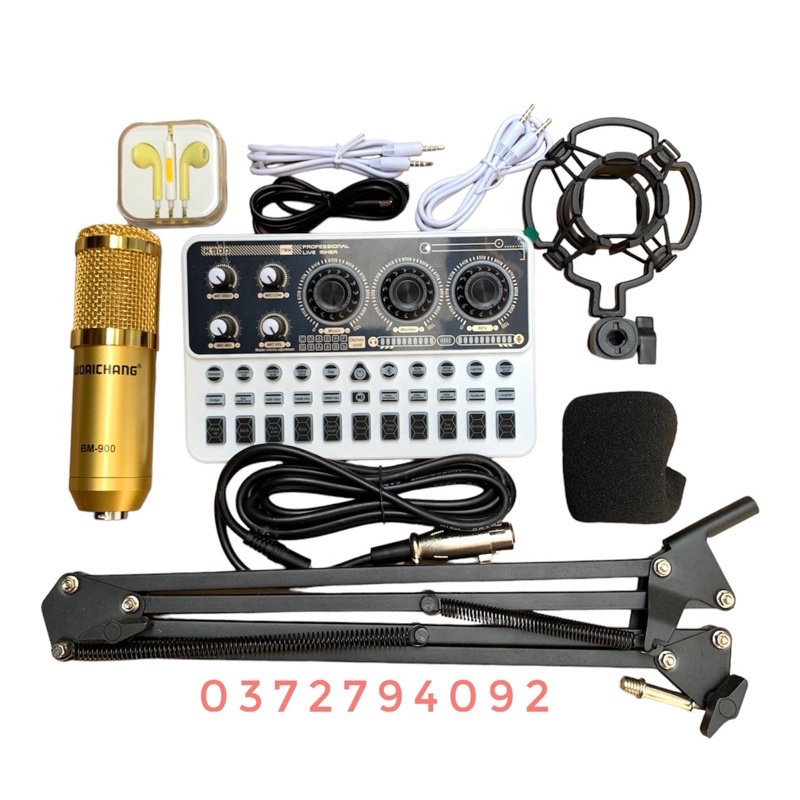 [ Hót] Trọn Bộ live stream sound card k900 + micro bm900 nhiều hiệu ứng-Ảnh shop tự chụp (Mã SP: k914)
