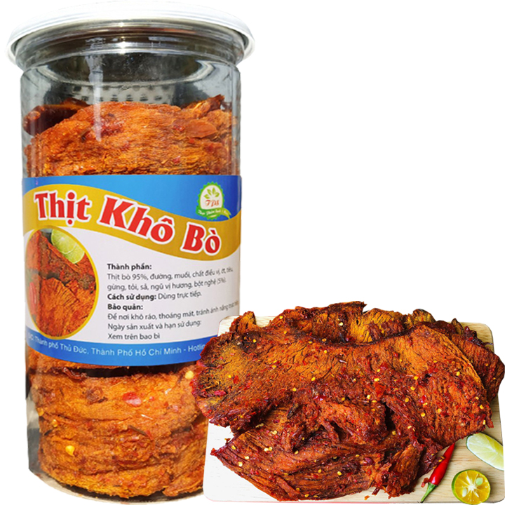 Hũ 250g bò miếng mềm đảm bảo 100% bò thật loại cao cấp chuẩn chất lượng công ty TPS (Mã SP: 250g bo mieng pet)