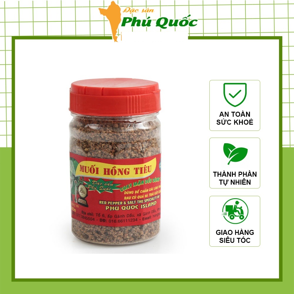 Muối Hồng Tiêu Phú Quốc Hũ 120 gram (Mã SP: HONGTIEU120)